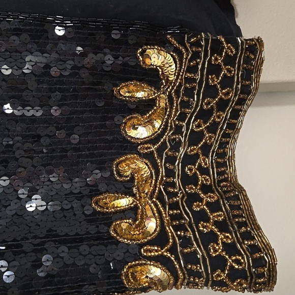 Stenay Sequin & Beaded Black and Gold Jacket Size Small - Picture 4 of 10